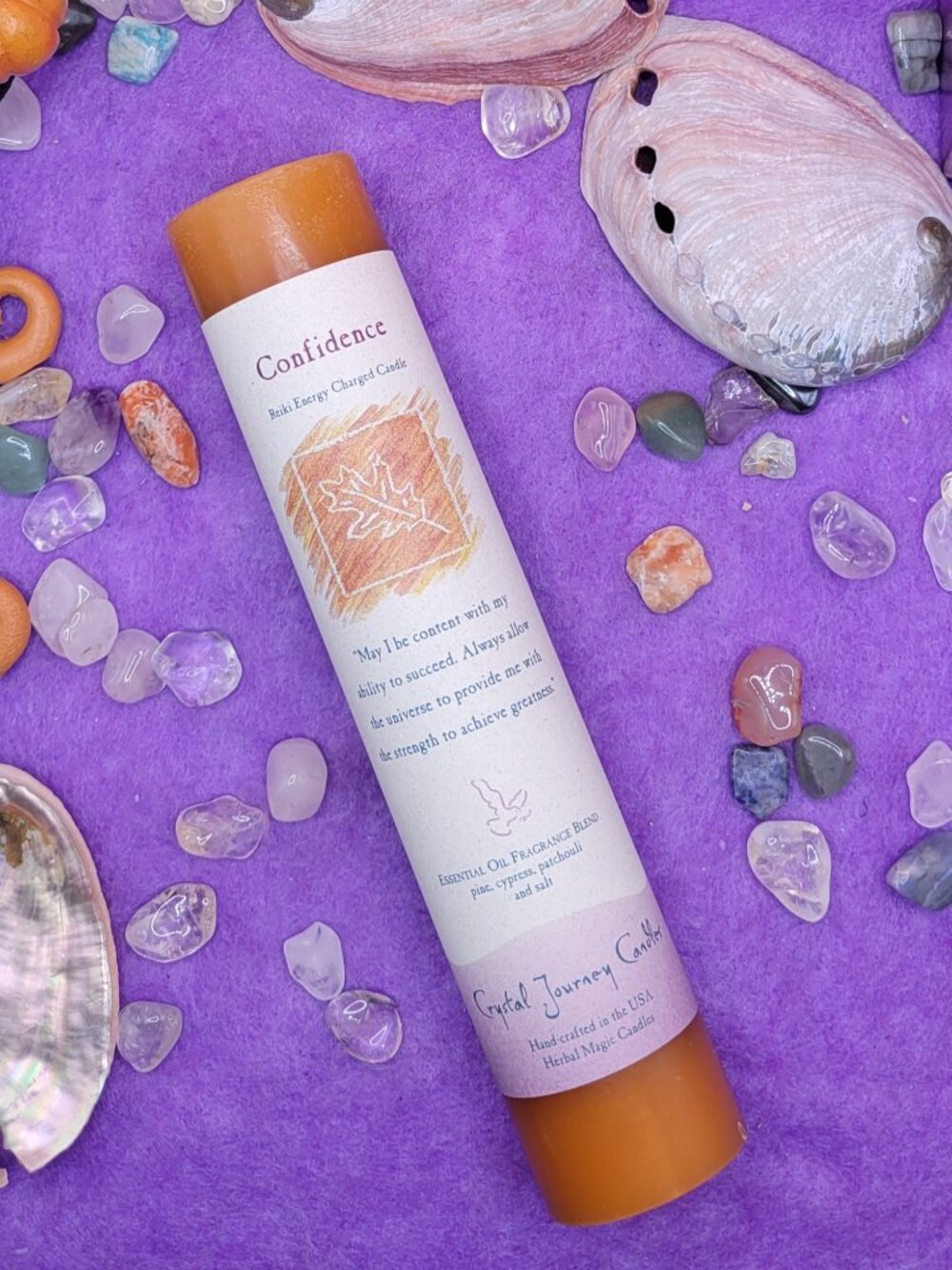 Confidence Reiki Scented Pillar Candle - Picture 4 of 4